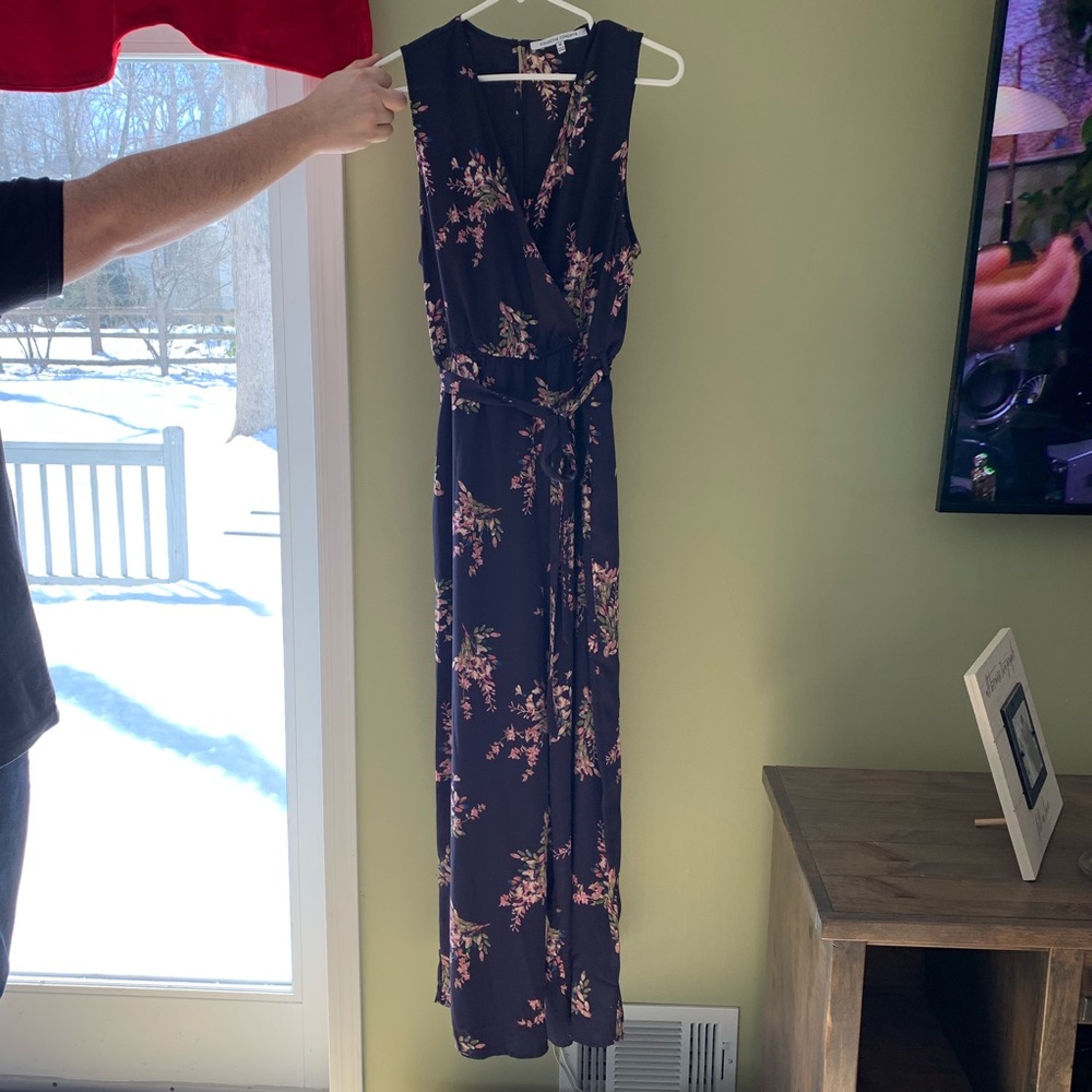 Navy floral jumpsuit